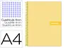 Imagen Cuaderno espiral liderpapel a4 crafty tapa forrada 80h 90 gr cuadro 4mm con margen color amarillo 2
