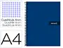 Imagen Cuaderno espiral liderpapel a4 crafty tapa forrada 80h 90 gr cuadro 4mm con margen color azul marino 2