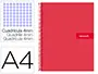 Imagen Cuaderno espiral liderpapel a4 crafty tapa forrada 80h 90 gr cuadro 4mm con margen color roja 2