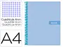 Imagen Cuaderno espiral liderpapel a4 crafty tapa forrada 80h 90 gr cuadro 4mm con margen color celeste 2