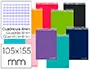 Imagen Cuaderno espiral liderpapel bolsillo octavo apaisado smart tapa blanda 80h 60gr cuadro 4mm colores surtidos 2
