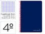 Imagen Cuaderno espiral liderpapel cuarto witty tapa dura 80h 75gr cuadro 4mm con margen color azul marino 2