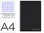 Imagen Cuaderno espiral liderpapel a4 micro jolly tapa forrada 140h 75 gr cuadro 5mm 5 bandas 4 taladros color negro 2
