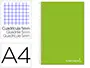 Imagen Cuaderno espiral liderpapel a4 micro jolly tapa forrada 140h 75 gr cuadro 5mm 5 bandas 4 taladros color verde 2