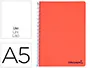 Imagen Cuaderno espiral liderpapel a5 micro wonder tapa plastico 120h 90g cuadro 5mm 5 bandas 6 taladros color rojo 2