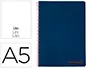 Imagen Cuaderno espiral liderpapel a5 micro wonder tapa plastico 120h 90g cuadro 5mm 5 bandas 6 taladros color azul marino 2