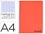 Imagen Cuaderno espiral liderpapel a4 wonder tapa plastico 80h 90gr cuadro 4mm con margen color rojo 2