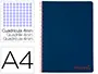 Imagen Cuaderno espiral liderpapel a4 wonder tapa plastico 80h 90gr cuadro 4mm con margen color azul marino 2