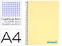 Imagen Cuaderno espiral liderpapel a4 wonder tapa plastico 80h 90gr cuadro 4mm con margen color amarillo 2