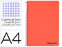 Imagen Cuaderno espiral liderpapel a4 micro wonder tapa plastico 120h 90 gr cuadro 5 mm 5 bandas 4 taladros color rojo 2