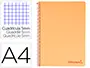 Imagen Cuaderno espiral liderpapel a4 micro wonder tapa plastico 120h 90 gr cuadro 5 mm 5 banda4 taladros color naranja 2