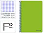 Imagen Cuaderno espiral liderpapel folio smart tapa blanda 80h 60gr cuadro 4mm con margen color verde 2