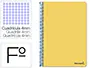 Imagen Cuaderno espiral liderpapel folio smart tapa blanda 80h 60gr cuadro 4mm con margen color amarillo 2