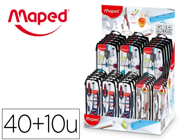 Imagen Compas maped expositor de 40 unidades surtidas + 10 unidades regalo