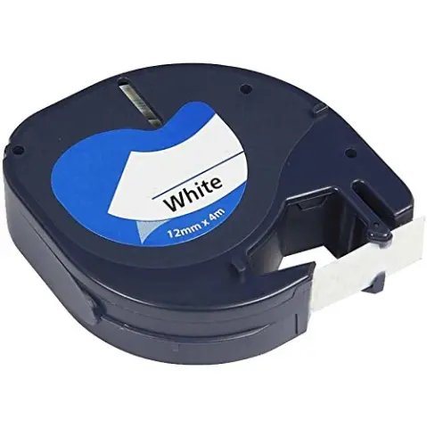 Imagen Dymo Letratag 91201 Negro/Blanco Cinta Plastico Generica S0721610