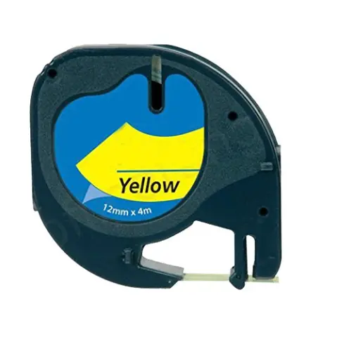 Imagen Dymo Letratag 91202 Negro/Amarillo Cinta Rotuladora Generica S0721620