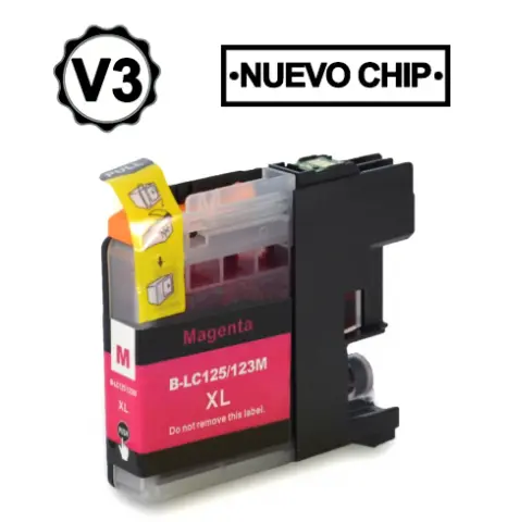 Imagen BROTHER LC121XL/LC123XL V3 MAGENTA CARTUCHO DE TINTA GENERICO LC121M/LC123M