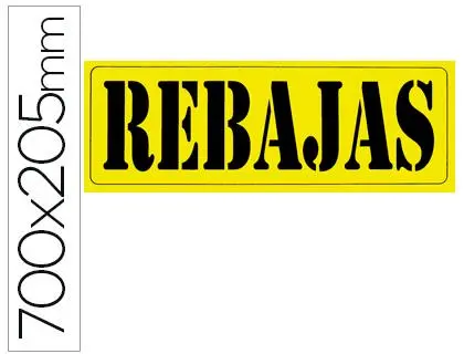 Imagen Cartel Cartulina Rebajas Amarillo