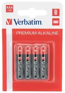 Imagen Pilas Verbatim Alcalinas Aaa - Lr03- Pack 4 Uds
