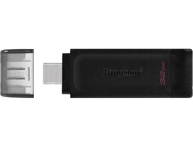 Imagen Memoria kingston data traveler 70 usb 3.2 + tipo c 32 gb color negro