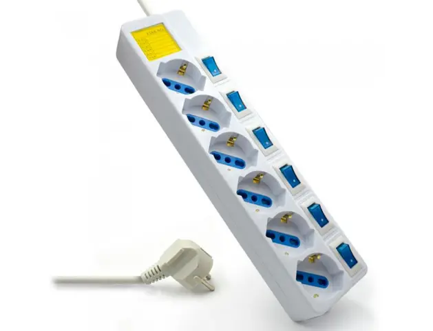 Imagen Regleta ewent 6 tomas con interruptor y proteccion contra sobretension longitud de cable 1,5 m color blanco