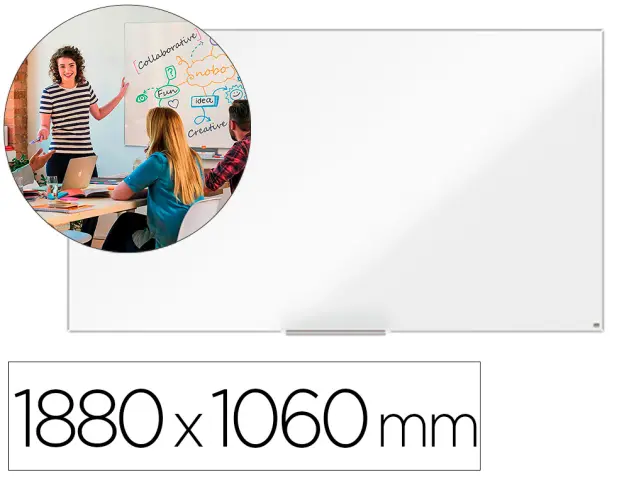 Imagen Pizarra blanca nobo ip pro 85" acero vitrificado magnetico 1880x1060 mm