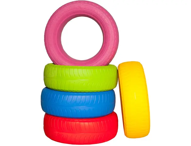Imagen Neumatico sumo didactic plastico 60 cm diametro x 20 cm ancho pack 5 unidades colores surtidos