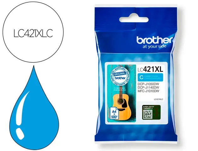 Imagen Ink-jet brother lc421xlc dcp-j1050dw / dcp-j1140dw / mfc-j10 cian 500 paginas