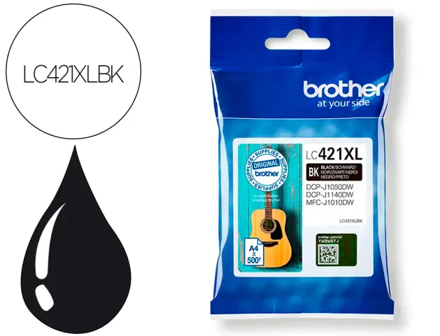 Imagen Ink-jet brother lc421xlbk dcp-j1050dw / dcp-j1140dw / mfc-j10 negro 500 paginas