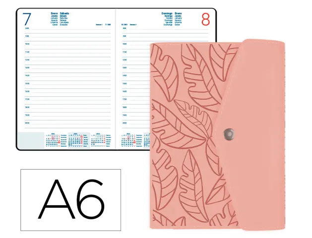 Imagen Agenda encuadernada liderpapel therasia mini 2023 dia pagina papel 70 gr color nude