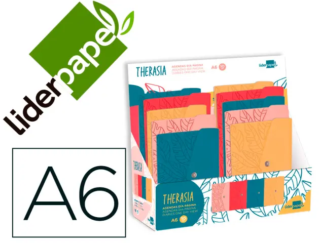 Imagen Agenda encuadernada liderpapel therasia mini 2023 dia pagina colores surtidos papel 70 gr