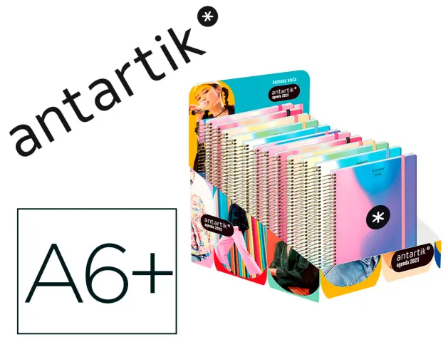 Imagen Agenda de oficina antartik 2023 semana vista 90 gr con sobre marcapaginas y 3 hojas de pegatinas 130x175 mm