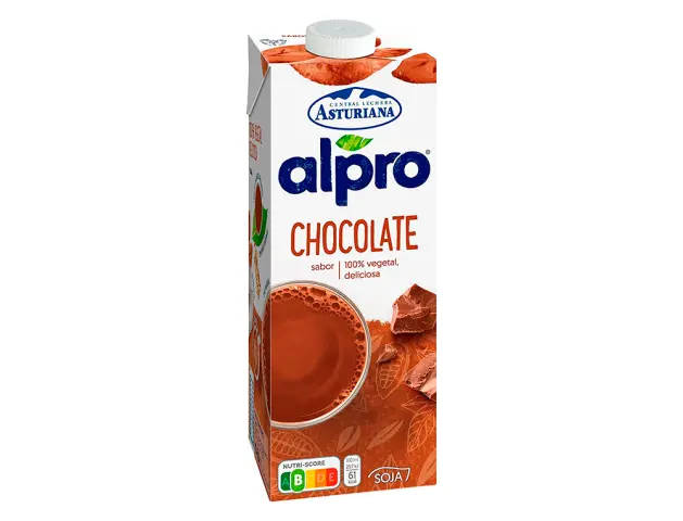 Imagen Bebida de soja alpro alta en proteinas sabor chocolate con calcio y vitaminas brik de 1 litro
