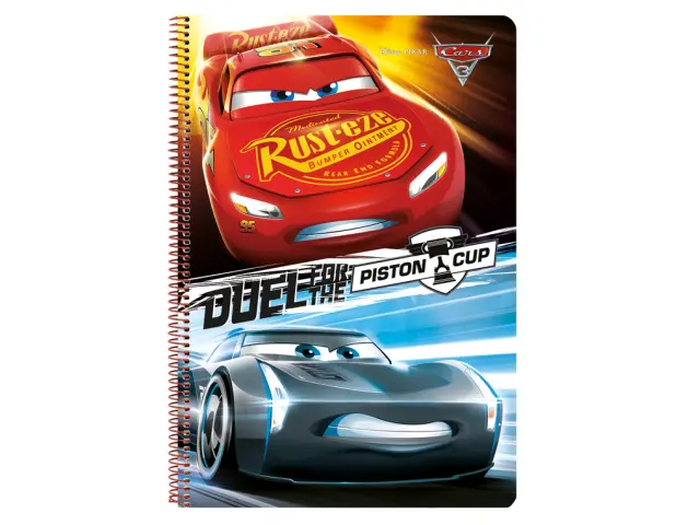 Imagen Cuaderno espiral safta folio 80 h 60 gr cuadro 4 mm tapa extradura cars 3 2