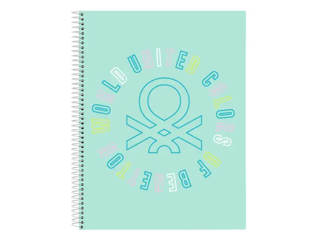 Imagen Cuaderno espiral safta tapa forrada din a4 120 hojas cuadro 5 mm 60 gr microperforado benetton world