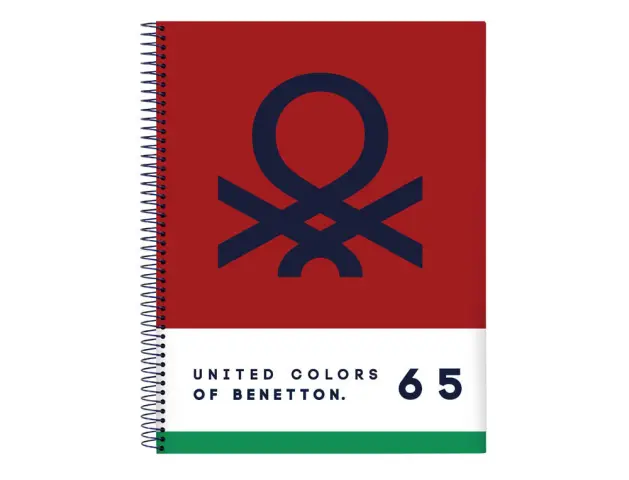 Imagen Cuaderno espiral safta tapa forrada din a4 120 hojas cuadro 5 mm 60 gr microperforado benetton