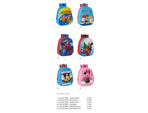 Imagen Expositor escolar safta mochilas 3d surtidas 650x280x1580 mm 2