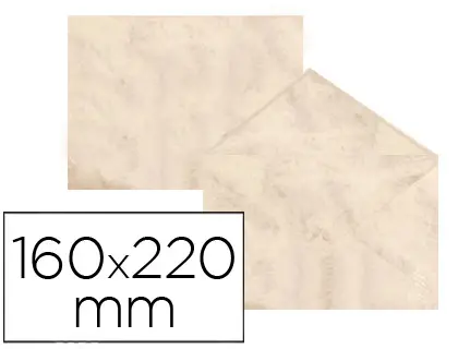 Imagen Sobre fantasia marmoleado beige 160x220 mm 90 gr paquete de 25