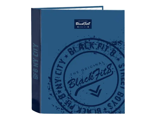 Imagen Carpeta safta folio carton 4 anillas lomo ancho 270x60x330 mm blackfit8 stamp