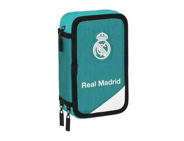Imagen Plumier escolar safta triple cremallera 41 piezas 125x60x205 mm real madrid 3 equipacion 21/22