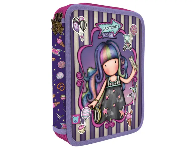 Imagen Plumier escolar safta gorjuss fairground doble cremallera 46 piezas 181x232x40 mm
