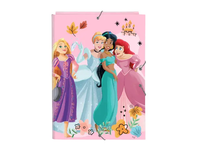 Imagen Carpeta safta gomas carton folio solapas princesas disney magical
