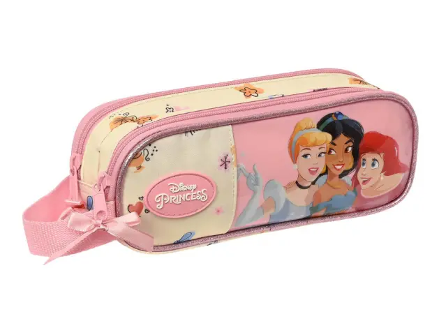 Imagen Bolso escolar portatodo safta doble cremallera princesas disney magical 80x210x60 mm