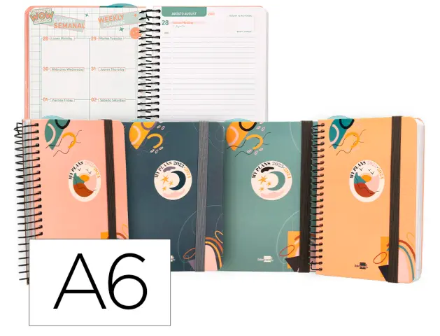 Imagen Agenda escolar liderpapel curso 23-24 college classic my plans mini bilingue dia pagina espiral