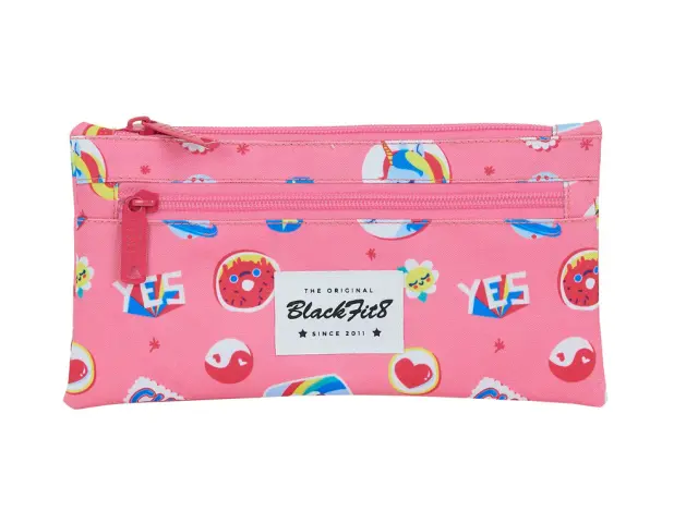 Imagen Bolso escolar safta portatodo blackfit8 cute dos cremalleras 220x110 mm