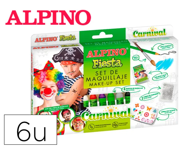 Imagen Barra de maquillaje alpino fiesta caja de 6 unidades colores surtidos