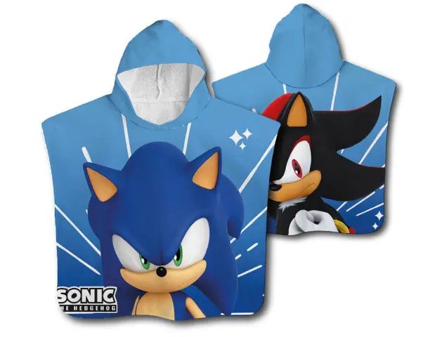 Imagen Poncho safta de microfibra sonic the hedgehog speed 1000x500 mm 2