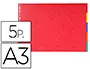 Imagen Separadores exacompta cartulina brillo juego de 5 separadores din a3 apaisado multitaladro 2