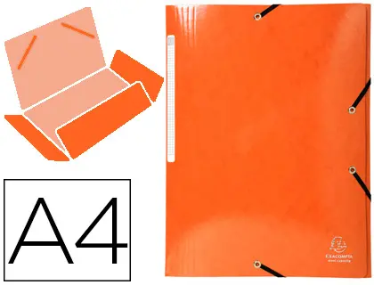 Imagen Carpeta exacompta iderama gomas carton laminado 425 gr tres solapas din a4 naranja