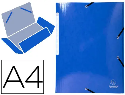Imagen Carpeta exacompta iderama gomas carton laminado 425 gr tres solapas din a4 azul oscuro